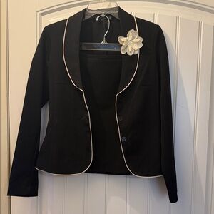 Ruby Rox Black Blazer set with White Trim